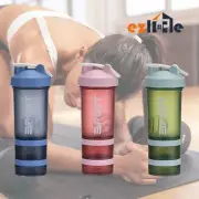 Powder 500ml 3 tier Drink Cup Pill Sport Protein Shaker Water bottle Milkshake