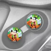 GOOFY FUNNY FACE CUSTOM CAR DRINK HOLDER SANDSTONE COASTER 2pc SET ABSORBS