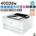 HP LASERJET PRO 4003DW 無線黑白雙面雷射印表機《取代M404DW》