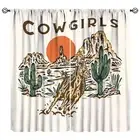 Western Blackout Curtains Wild West Cowgirl Desert Horse Cactus Nature Scenery