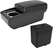 Car Armrest for Berlingo Armrest Retrofit Parts Car Armrest Storage Box Car Accessories and Cup Holder Car Arm Rest(A1 Black red NO USB)