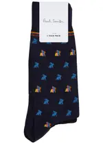 Paul Smith Cole Rabbit-intarsia Stretch-cotton Socks - set of two - Multicoloured - One Size ONE SIZE