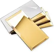 Diflart Peel and Stick Mirror Backsplash, Gold, 3x6 Inch, Beveled Mirror Subway Kitchen Bar Wall Tile (5 Sq.ft, 40 Pcs)