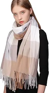 RIIQIICHY Womens Winter Plaid Scarfs Pashmina Shawls Long Large Wraps Scarfs for Evening Dresses