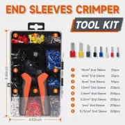 Ferrule Bootlace Crimper Plier Kit 0.25-10mm² Wire End Terminal Ratchet Tool