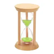 1Pcs 15 Minutes Sand Timer, Wooden Sand Watch for Home, Green