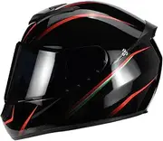 Vsenkes Helmet Full Face Helmet Lightweight Cycling Accessories Trip Adults Motorbike Traveling Party Gift Protective Gear, M