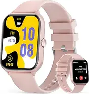 UHOOFIT Smartwatch Men Women with Phone Function, 1.95 Inch Fitness Watch with Sleep Heart Rate Monitor, Sleep Monitor, 100+ Sports Modes, IP67 Waterproof Activity Tracker for Android iOS (Pink)