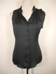 NEW Beautiful Women's Medium Banana Republic Gray Sleeveless Peasant Blouse
