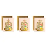 3x Rifle Paper Co 14cm Blank Single Greeting Card w/Envelope Layer Birthday Cake