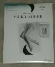 JC Penney Sheer Toe Caress Silky Average Off Black Satiny Control Top Pantyhose