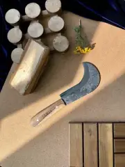 Wood carving sickle-shaped, hand carpentry tool STRYI Profi, machete, green wood