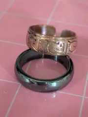 Adjustable Size 10 Rings Hemitite And Copper
