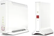 AVM FRITZ!Mesh Set International (FRITZ!Box 4060 and FRITZ!Repeater 3000 AX), WiFi 6 Triband with up to 6 Gbps (2,400 Mbps + 2,400 Mbps + 1,200 Mbps), 2.5 WAN Gigabit, Spanish Interface