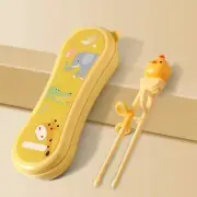 Training Chopstick For Kids Duck Portable Travel Case Box BPA Free Yellow