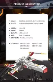 Spaceship X-Wing Fighter Building Blocks 134 pcs Toy for Kids