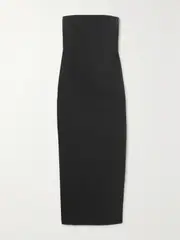 [16ARLINGTON] 16ARLINGTON - Blaise Strapless Crepe And Satin Maxi Dress - Black - UK 8 UK 8 Black