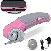 Cordless Electric Scissors, 4V 2.5Ah High-Capacity Battery Rechargeable Cardboard Cutter with Rapid Charger and Carrying Case for Cutting Fabric, Carpet, Leather, Felt, Cardboard