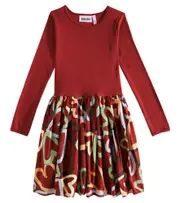 [Molo] Molo Casie printed cotton-blend dress Y 11/12 red