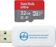 [SanDisk] Ultra 32GB Micro SD Card Works with LG Tribute Royal, LG Escape Plus, LG Tribute Empire, LG K8 Cell Phone (SDSQUAR-032G-GN6MN) Bundle with (1) Everything But Stromboli Micro Memory Card Reader