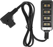 D Tap Adapter, Male to 4 Port D Tap Female Splitter Power Cable D Tap Power Adapter for Anton for V Type Camera Batteries
