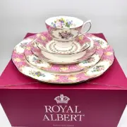 New with Tags And Box, Royal Albert Lady Carlyle 5 Piece Place Setting
