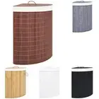 Bamboo Corner Laundry Hamper Basket Washing Clothes Bin Multi Colours vidaXL