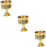 Alipis 3 Pcs Desktop Cup Decor Double Cup Maker Mug Metal Copper Retro Design for Setting