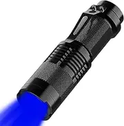 HYVCZP Blue Light Flashlight,Adjustable Focus LED Torch,4 Lighting Modes,Super Bright,Waterproof Pocket Size,Lightweight Small Torch for Power Cut,Emergency, Camping, Hiking,Night Fishing,Outdoor