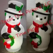Vintage Style Snowman Table Top Blow Mold LED Light Up 11” Christmas Decor