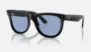 RAY-BAN WAYFARER REVERSE Lenny Kravitz Sunglasses Black Frame/ Light Blue Size M