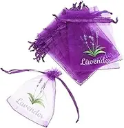 BATHVEVE 50pcs Drawstring Sachet Bags for Lavender and Spices Light Purple Mesh Pouches for Closet Storage Aromatic Dried Flowers and Jewelry Versatile Present Bags
