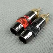 2Pcs New Gold-plated RCA Interconnects Cable Plug Connector
