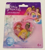 NEW DISNEY PRINCESS LED FLASHLIGHT KEYCHAIN CLIP Belle Tiana Rapunzel Tangled