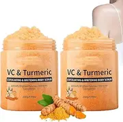 Veenourish Glow Salt Scrub, Turmeric Body Scrub for Body, Face, Feet (2PCS)