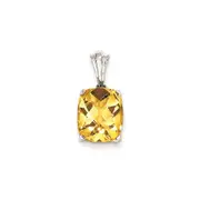 Sterling Silver with Citrine Oval Pendant