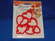 New Wilton Heart Bite size Cookie Cutters, 5 cutters, 2303-9318