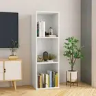 White Engineered Wood Book and TV Cabinet 36x30x114 cm Modern Storage Unit