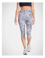 [Rockwear] Print Pocket 3/4 Tights in Ash Cheetah