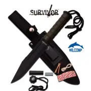 Survivor Hunting Knife 786GN Fixed Blade Knife w/ Survival Kits