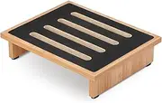 StrongTek One Step Stool for Adults with Non-Slip Rubber Stepping Surface, Portable Single Wooden Riser, 440 lb. Load Capacity for Kitchen, Bathroom, or Bedside, Kid and Senior Support (Natural)