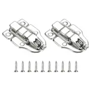 2 Pcs Duck-billed Hasp Lock, Retro Box Toggle Latch with Padlock Hole, Silver