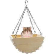 1X Hamster Wooden Swing Toy Hanging Bed for Gerbil Rat Mouse Dwarf Hamster