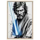 Star Wars Obi-Wan Blue Lightsaber Framed Canvas Wall Art