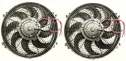 24 VOLT HP 16" RADIATOR FANS w/ Zip Tie kits & Thermostats (pair) - U.S. made