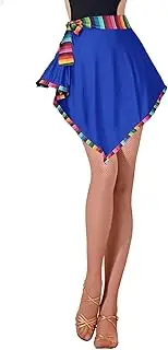 [ZYACTU] Women's Latin Dance Skirt Tango Dress Irregular High Waist Half-Body Skirt Praise Dance Overlays Dress