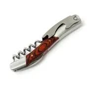 2PCS Wood Handle Stainless Steel Corkscrew Double Hinge Red Wine Bottle Opener