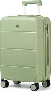 [Hanke] 26 Inch Luggage Large Suitcase with Spinner Wheels Lightweight Luggage Suitcases Hard Case Luggage for Women & Men Rolling Checked Luggage（Bamboo Green）