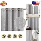 63 Inch Grommet Top Bohemian Curtains - Light Filtering Grey Drapes (2 Panels)