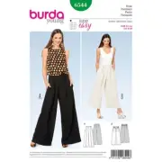 BURDA YOUNG 6544 MISSES TROUSERS Sewing Pattern Sizes 6 - 18 Skill: SUPER EASY